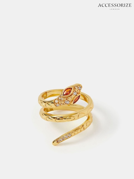 Accessorize 14ct Gold Snake Wrap Ring (W91379) | €28