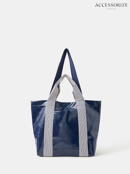 Accessorize Blue Double Strap Patent Shopper Bag (W91382) | €42