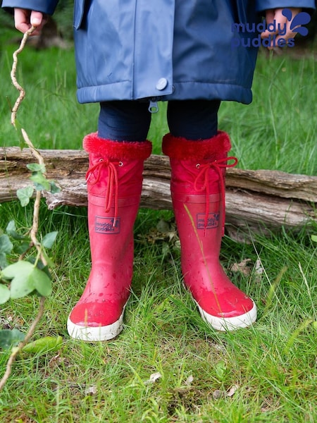 Muddy Puddles Red Fleece Lined Puddleflex Wellies (W91455) | €48 - €51