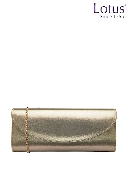 Dourado - Lotus Clutch Bag with Chain (W91477) | R$ 495
