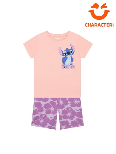 Character Pink Disney Lilo And Stitch Print T-Shirt And Shorts Set (W91554) | €21.50