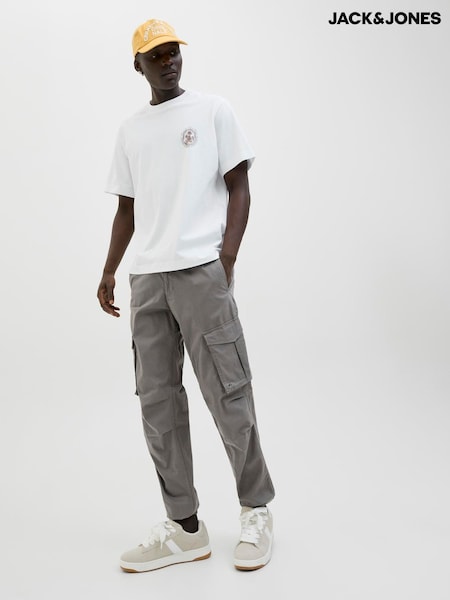 JACK & JONES Grey Kane Loose Cuffed Cargo Trousers (W91557) | €60