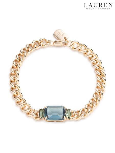 Lauren Ralph Lauren Gold Gold Tone Curb Stone Flex Bracelet (W91626) | € 133