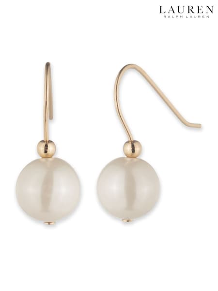 Lauren Ralph Lauren Gold Gold Tone Pearl Double Drop Earrings (W91627) | €66