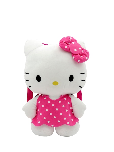 Peers Hardy Sanrio Plush Pink Hello Kitty Print White Backpack (W91893) | €32