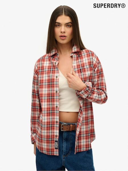 Superdry White Oversized Vintage Check Shirt (W91961) | €68