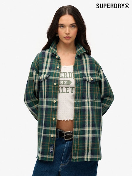 Superdry Green Oversized The Merchant Store Heavy Checked Shirt (W91963) | €95
