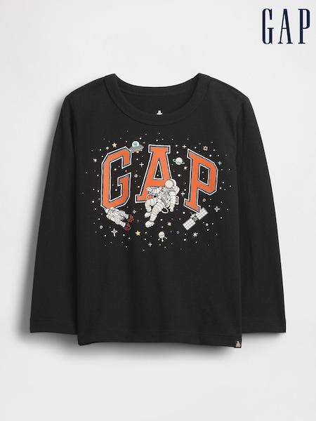 Gap Black Graphic Logo T-Shirt (6mths-5yrs) (W92201) | €13
