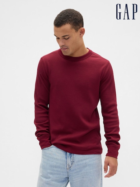 Gap Red Waffle Knit Crew Neck T-Shirt (W92204) | €21