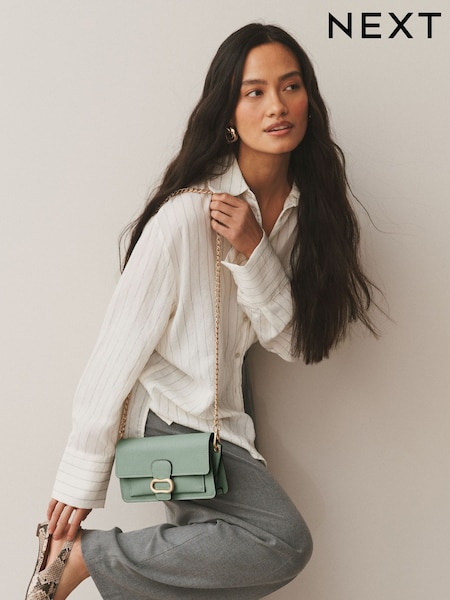 Green Hardware Chain Cross-Body Bag (W92380) | AED134