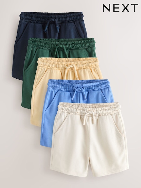 Blue/Yellow/ Navy Blue 5 Pack Jersey Shorts (3mths-7yrs) (W92391) | €24 - €36