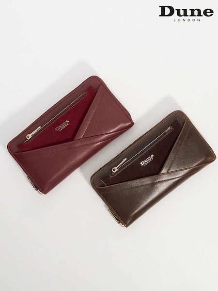 Dune London Red Kelbey Zip Around Long Purse (W92446) | €61