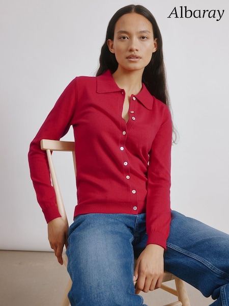 Albaray Red Button Through Polo Top (W92490) | € 123