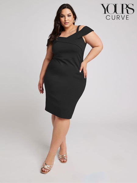 Negru - Rochie Shift Bardot Yours Curve (W92521) | 178 LEI