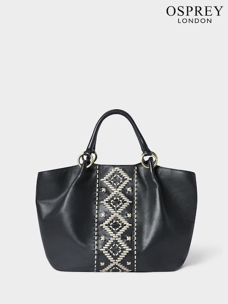 Osprey London The Dakota Leather Black Tote Bag (W92534) | €351