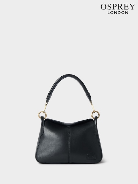 Negru - Geantă de umăr mică din piele Osprey London Oxford neagră (W92545) | 1,825 LEI