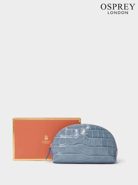 Osprey London Small The Wentworth Italian Leather Make Up Blue Bag (W92560) | €95