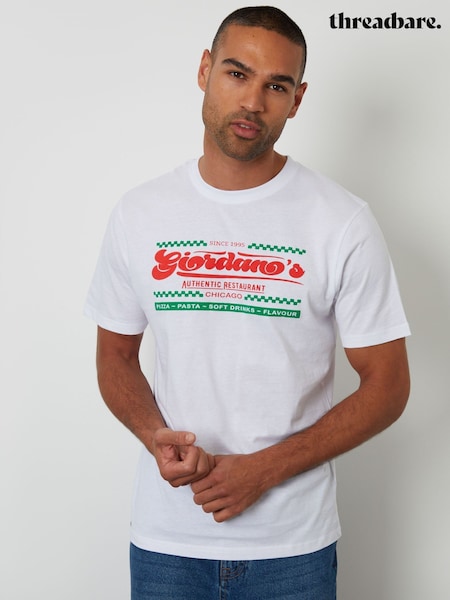 Threadbare White Graphic Print Jersey T-Shirt (W92582) | €18