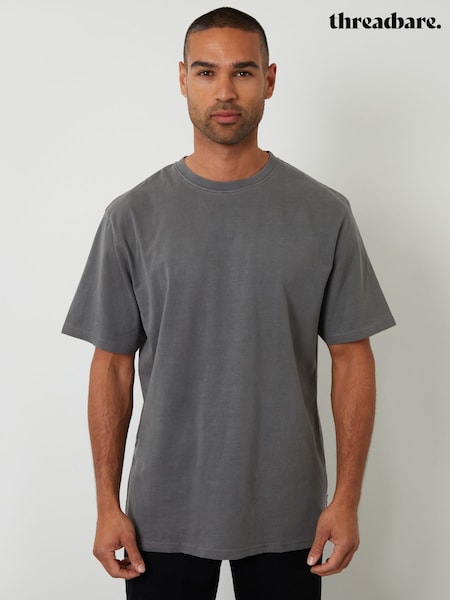 Threadbare Grey Relaxed Fit Garment Dye T-Shirt (W92585) | €19