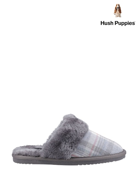 Hush Puppies Grey Arianna Plaid Slippers (W92600) | €50