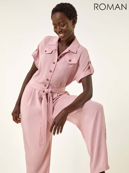 Rosa - Roman Utility Buttoned Jumpsuit (W92696) | R$ 605