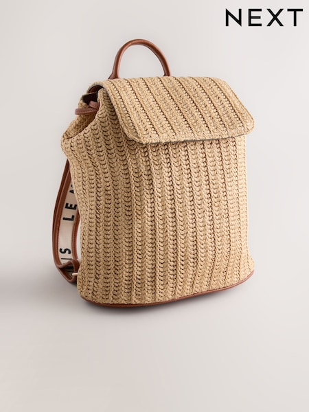 Natural Raffia Effect Backpack (W92759) | ৳ 6,440