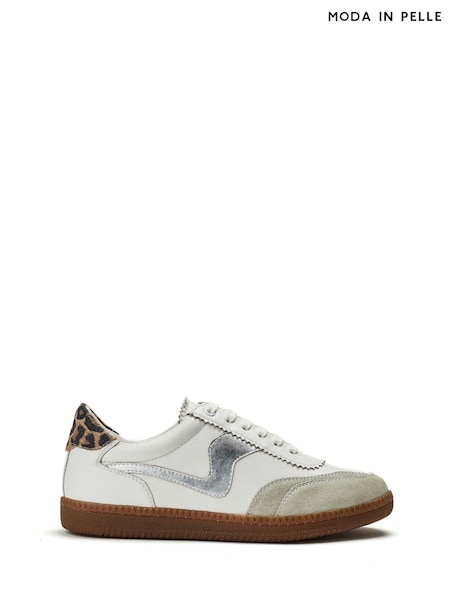 Moda in Pelle Slim Bergamot Sole Gum White Trainers (W93054) | €101
