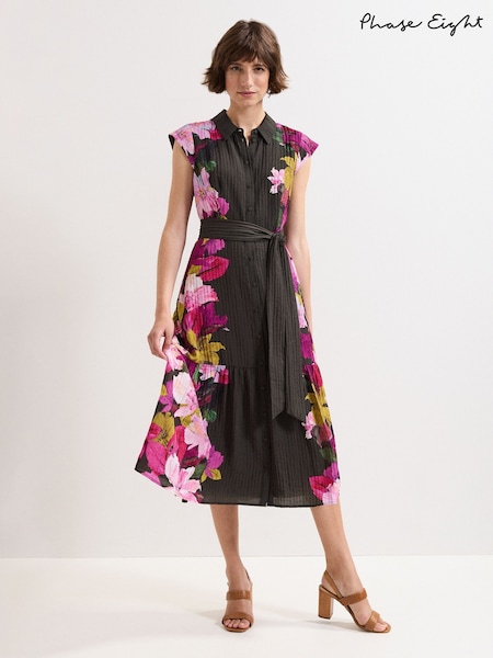 Phase Eight Black Robyn Floral Print Dress (W93114) | €164