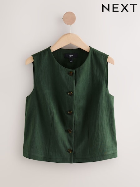 Khaki Green Button Front Waistcoat (W93168) | 132 QAR