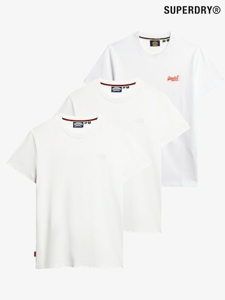 Superdry White Cotton Essential Logo T-Shirts 3 pack (W93252) | €76