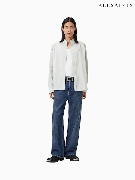 AllSaints White Nolan Long Sleeve Shirt (W93310) | 539 QAR