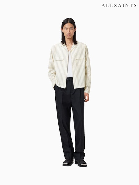 AllSaints White Stanley Long Sleeve Shirt (W93323) | 539 QAR