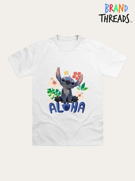 Brand Threads White Disney Lilo and Stitch Movie T-Shirt (W93394) | 79 QAR
