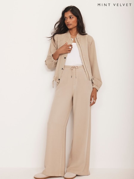 Mint Velvet Natural Stone Washed Wide Leg Trousers (W93399) | €126