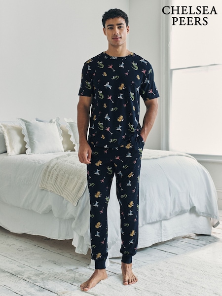 Chelsea Peers Blue Wild Dining Print Pyjamas Set (W93424) | €51