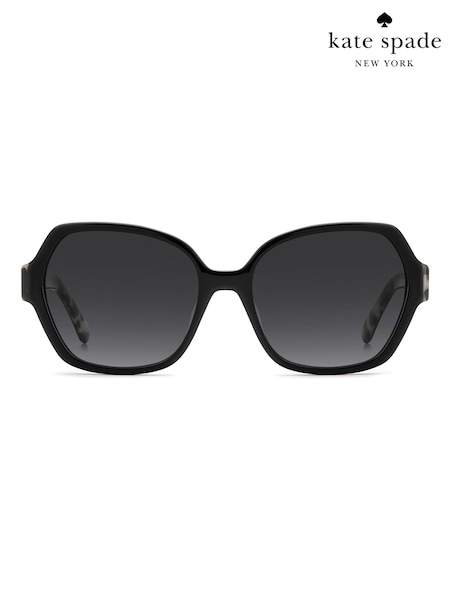Kate Spade Square Geometrical Sunglasses in Black with Havana Details (W93445) | AED903