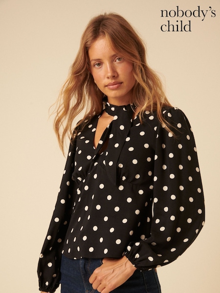 Nobodys Child Blue Neck Tie Detail Blouse (W93456) | €69