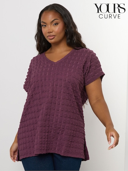 Yours Curve Pink Bubble Texture Grown On T-Shirt (W93502) | 119 QAR