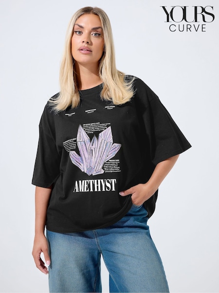 Yours Curve Limited Crystal T-Shirt (W93511) | R$ 195