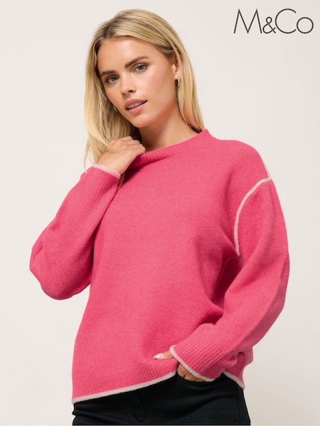M&Co Pink Petite Piped Detail Jumper (W93547) | R$ 325