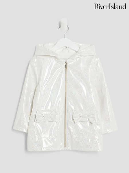 River Island White Girls Glitter Rain Mac (W93609) | €40
