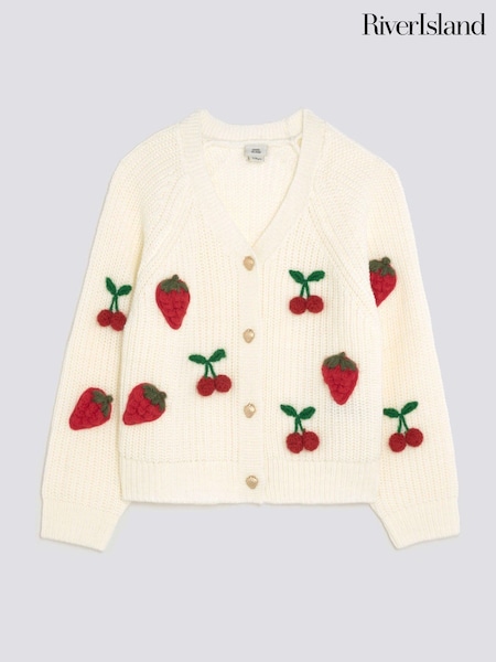 River Island Cream Girls 3D Fruit Cardigan (W93610) | €42