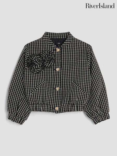 River Island Black Check Bomber Jacket (W93612) | €50