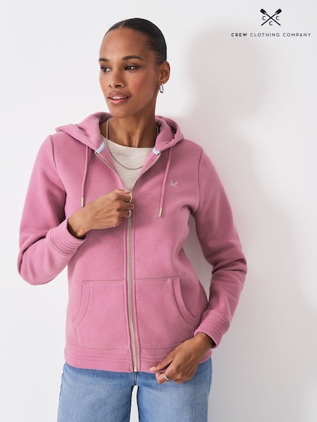 Crew Clothing Pink Heritage Zip Through Hoodie (W93669) | R$ 585