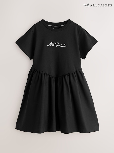 smALLSAINTS Black Logo Chevron T-Shirt Dress (W93817) | LEI 223 - LEI 268