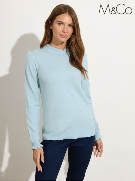 M&Co Blue Frill Neck Jumper (W93999) | R$ 275