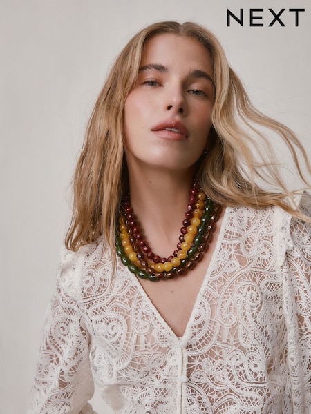 Multi 4 Layer Beaded Necklace (W94135) | $47