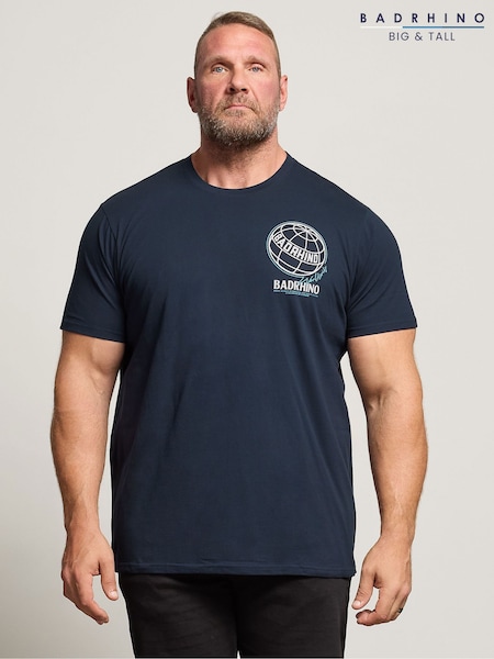 BadRhino Big & Tall Blue Worldwide Graphic Print T-Shirts 3 Pack (W94181) | €55
