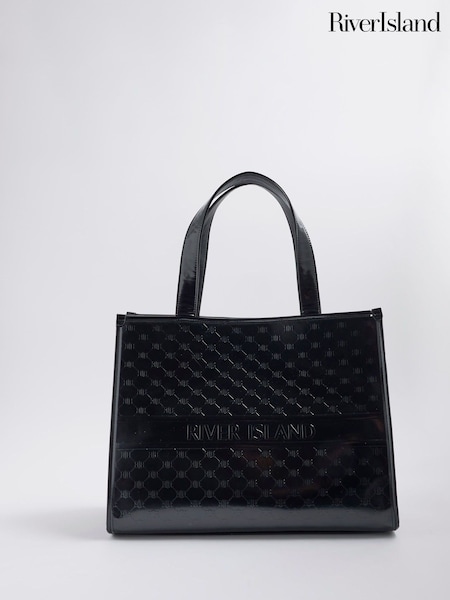 River Island Black Embossed Shopper Bag (W94184) | €56