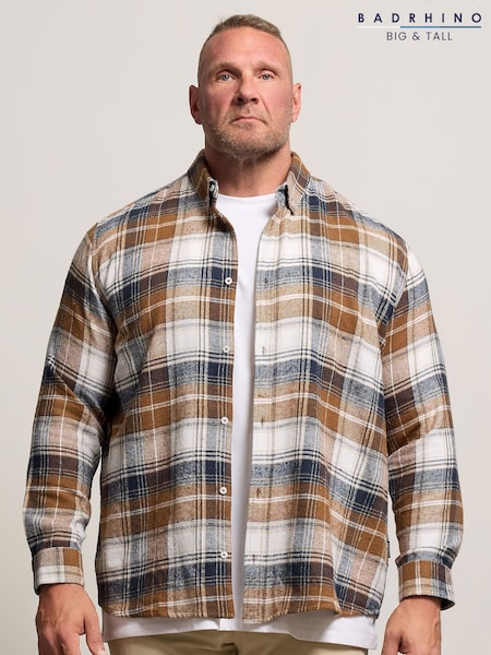 BadRhino Big & Tall Blue Brushed Check Shirt (W94195) | €42